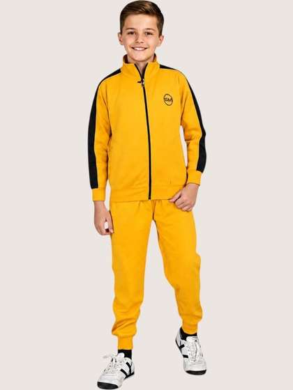 SMSHOPMORE Boys Mock
                    Collar Tracksuits