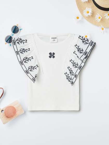 max Embroidered Cotton
                    Blend Top