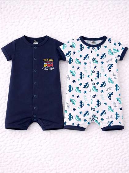 KidBee Infants Pack Of
                      2 Printed Pure Cotton Rompers