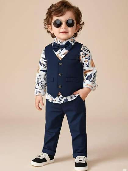 NEMI CREATION Boys
                    Printed Shirt with Trousers