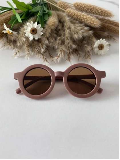 SPADEACES Unisex Kids
                    Brown Lens & Pink Round Sunglasses with
