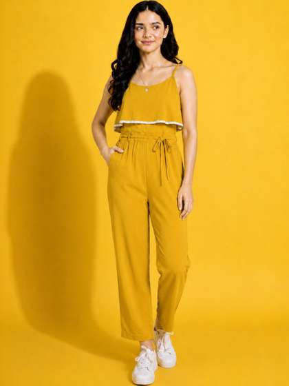 FELLAMO Girls Basic
                    Jumpsuit with Lace Inserts