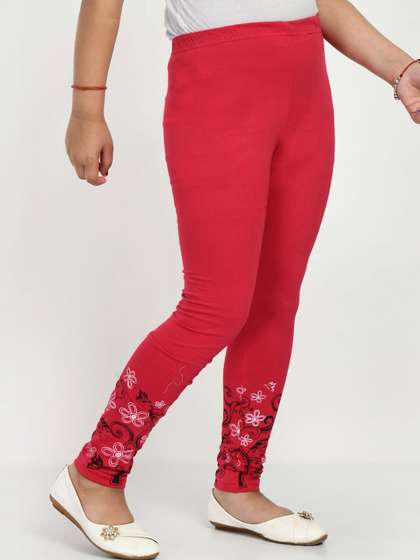 MTI FASHIONS Girls Pack
                    Of 4 Cotton Leggings