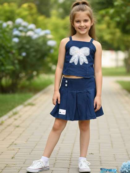 V-Mart Girls
                      Embellished Top with Skirt