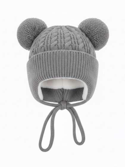 Infispace Kids Self
                    Design Woollen Ear Beanie