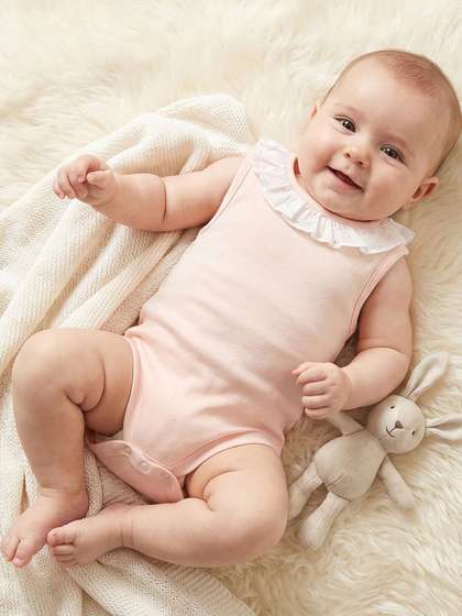 Giggles by Babyshop
                    Infant Girls Pure Cotton Round Neck Bodysuit