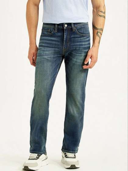 Levis Men Straight Fit Mid-Rise Jeans