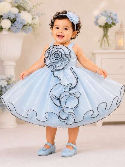 STUMBLE FASHION Girls
                      Applique Net Fit & Flare Dress