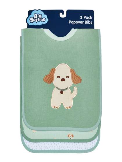 Big Softies Infants
                      Pack Of 3 Puppy Printed Bibs