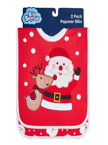 Big Softies Infants Pack
                    Of 2 Christmas Printed Bibs