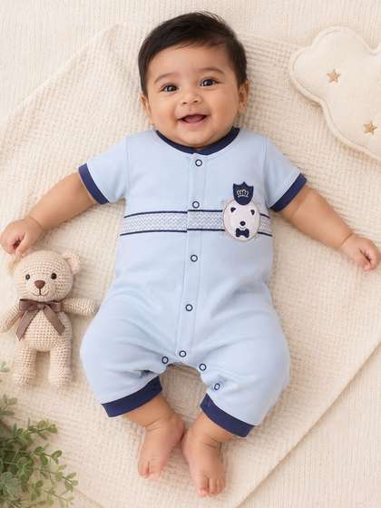 BABY GO Infant Boys
                      Self-Design Cotton Rompers