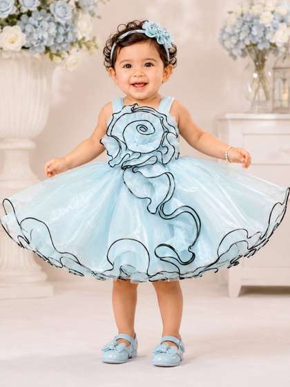 STUMBLE FASHION Ruffled
                    Net Fit & Flare Dress