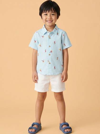 Nauti Nati Boys
                      Printed Pure Cotton Shirt with Shorts