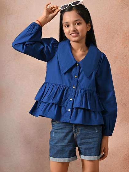 CHARMGAL Cotton Peplum
                    Top