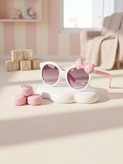 RUGGINE Unisex Kids
                    Purple Lens & White Butterfly Sunglasses with