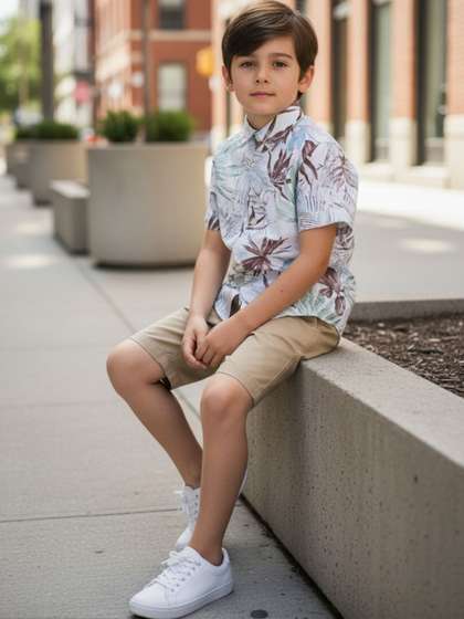 tututree Boys Comfort
                    Floral Printed Casual Shirt