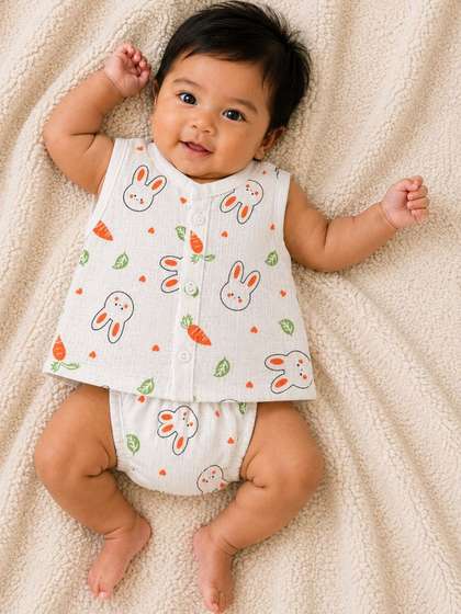 Cuddleloom Infants
                    Printed Organic Muslin Cotton Jhabla