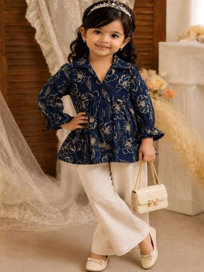 MitEthnic Girls Printed
                    Tunic with Palazzos