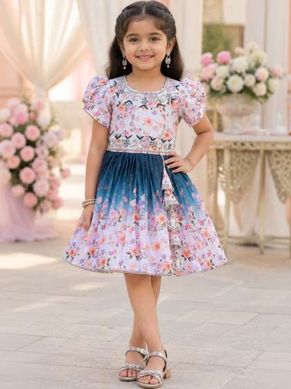Wish Karo Floral Print
                    Fit & Flare Dress