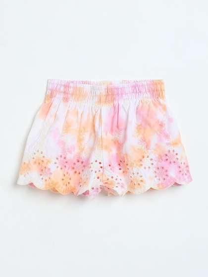 Milou International
                    Private Limited Girls Cotton Tie and Dye Mini Skorts
                    Skirt