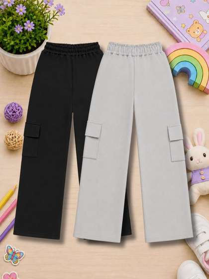 IndiCrafts Girls Pack of
                    2 Regular Fit Cargos