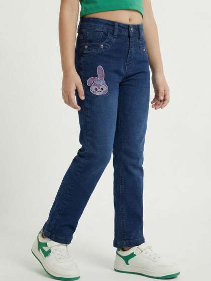 Killer Girls Regular
                      Fit Mid-Rise Applique Jeans