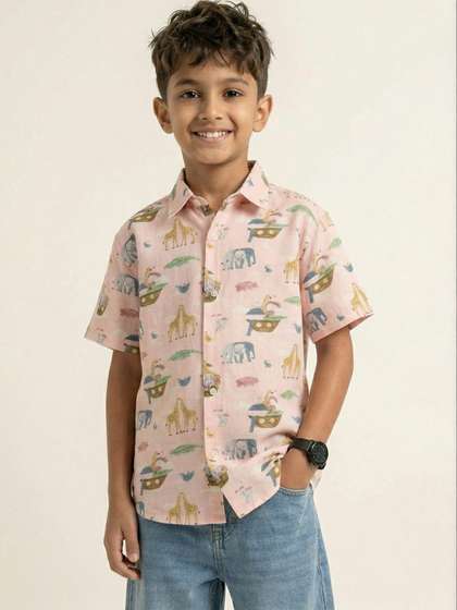 FUN FUKREY Boys Classic
                    Printed Casual Shirt