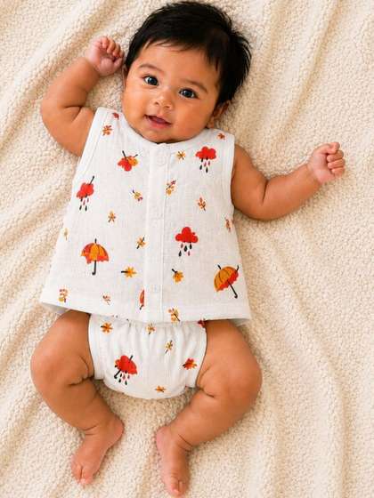 Cuddleloom Infants
                    Printed Organic Muslin Cotton Jhabla