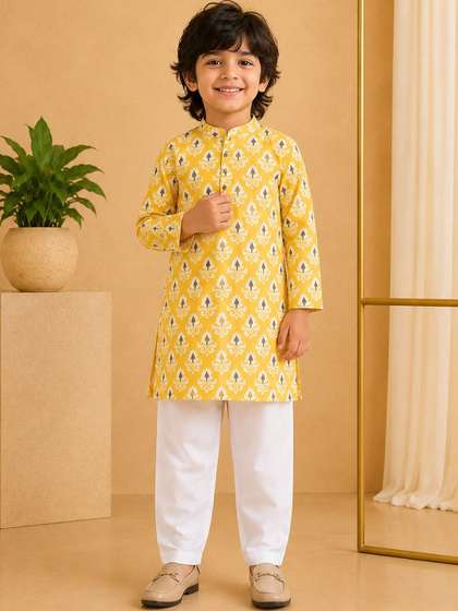 misbis Boys Ethnic
                    Motifs Printed Regular Kurta with Pyjamas