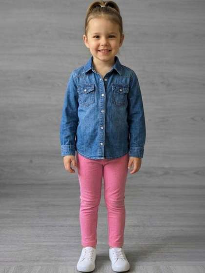 YK Girls Pure Cotton
                      Ankle Length Leggings