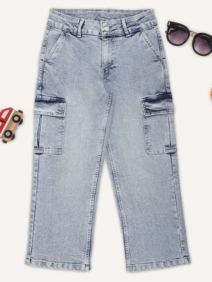 Pantaloons Junior Boys
                    Wide Leg Mid-Rise Light Fade Jeans