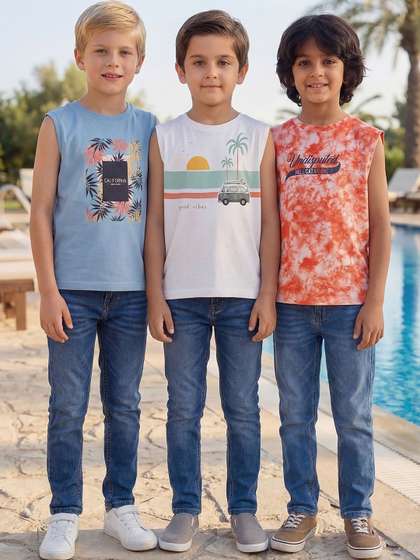 HELLCAT Boys Pack of 3
                      Graphic Printed Regular Innerwear Vests