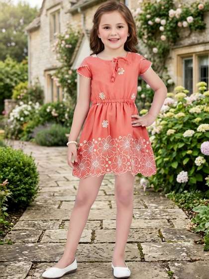 Lei-Chie Floral
                    Embroidered A-Line Dress