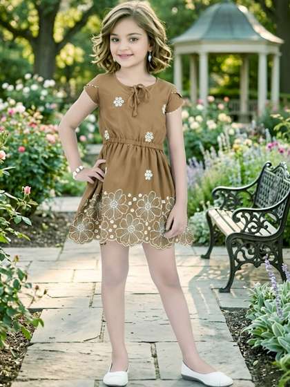Lei-Chie Floral
                    Embroidered A-Line Dress