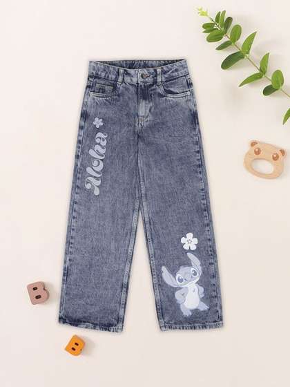 Pantaloons Junior Girls
                    Regular Fit Mid-Rise Printed Jeans