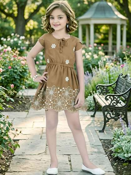 Lei-Chie Floral
                    Embroidered A-Line Dress