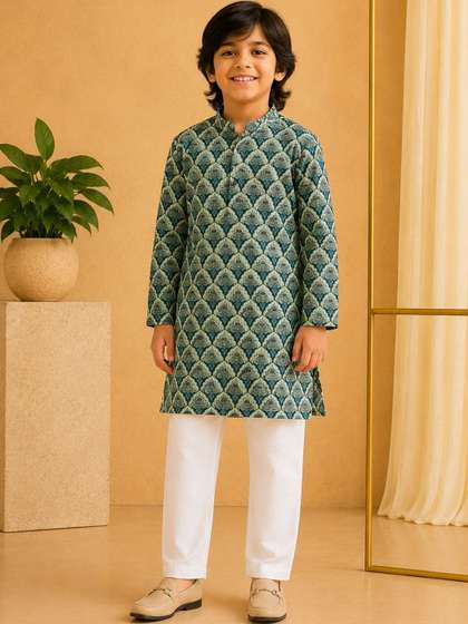 misbis Boys Ethnic
                    Motifs Printed Regular Kurta with Trousers