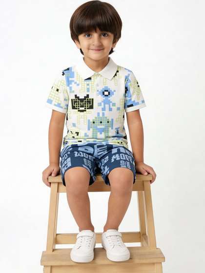 Pantaloons Junior Boys
                    Printed Polo Collar T-shirt
