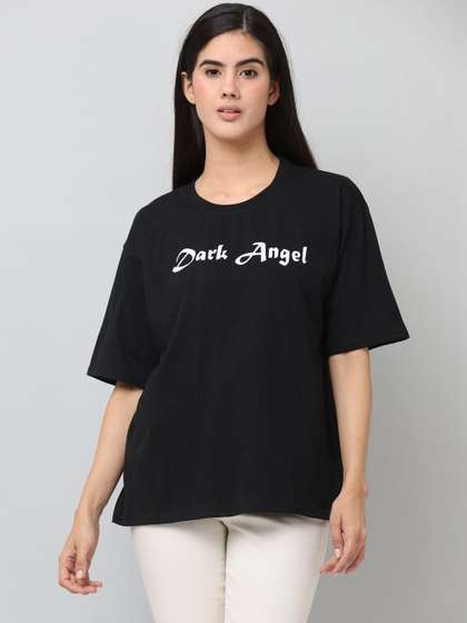 DDASPRATION Women
                        Typography Printed T-shirt