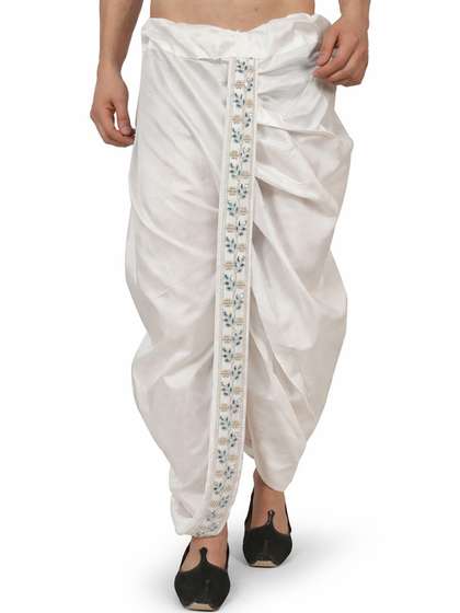 FANZI Men
                        Embroidered Silk Blend Dhoti Pants Dhotis
