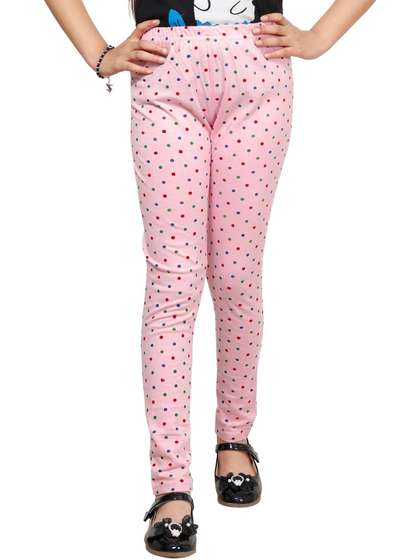 MTI FASHIONS Girls
                      Pack of 2 Cotton Printed Ankle Length Leggings
