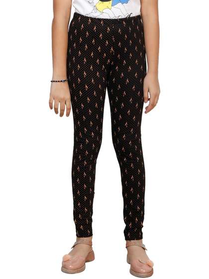 MTI FASHIONS Girls Pack
                    of 3 Cotton Printed Ankle Length Leggings