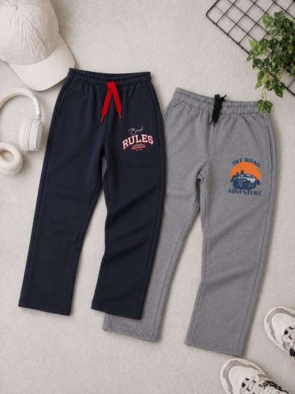 Parrot Crow Boys Pack of
                    2 Regular Fit Graphic Print Track Pants