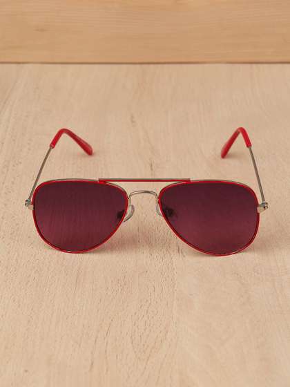 DukieKooky Unisex Kids
                      Purple Lens & Red Aviator Sunglasses with