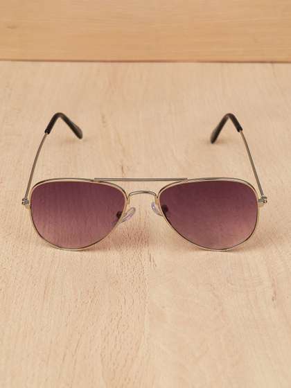 DukieKooky Unisex Kids
                    Purple Lens & Silver-Toned Aviator Sunglasses
                    with
