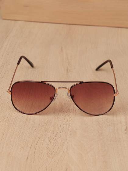 DukieKooky Unisex Kids
                    Brown Lens & Rose Gold-Toned Aviator Sunglasses
                    with
