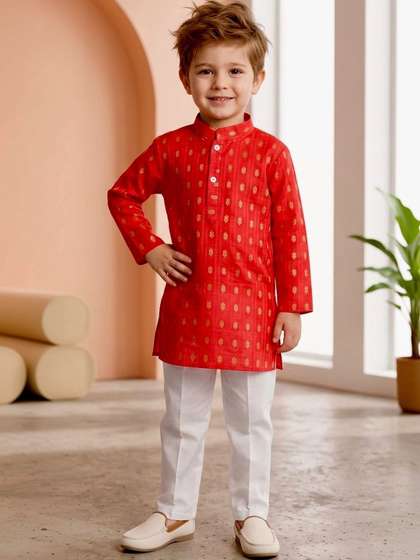 NEW GEN Boys Ethnic
                    Motifs Printed Regular Kurta with Pyjamas