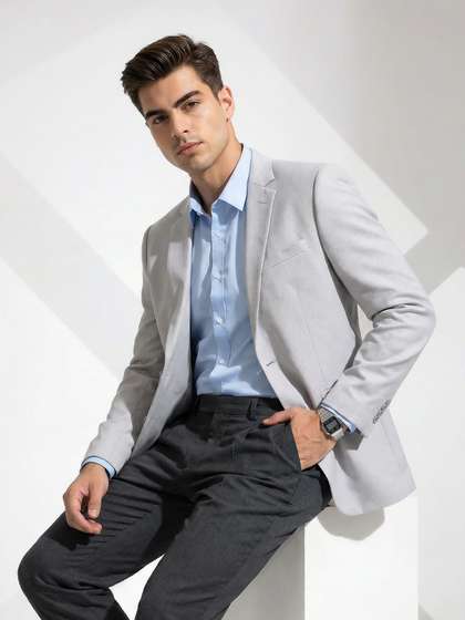 INVICTUS Single
                        Breasted Notched Lapel Formal Blazer