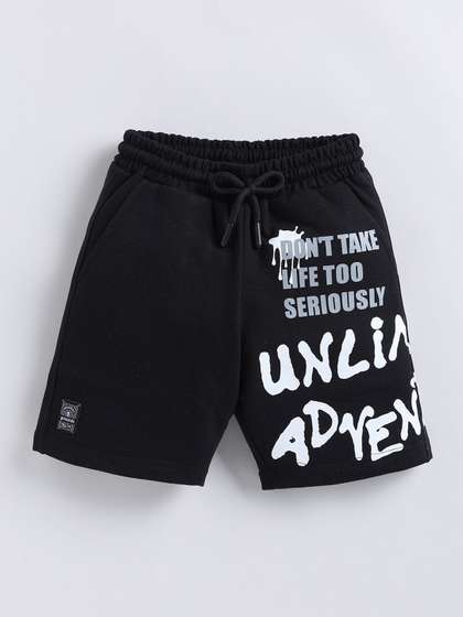 Ginie Boys Typography
                    Printed High-Rise Shorts