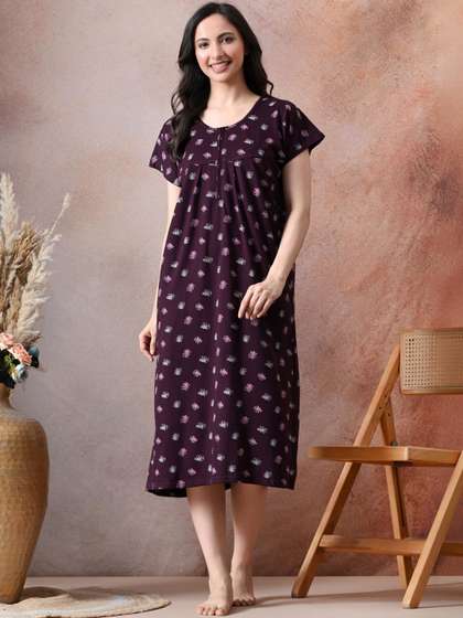 H & Y Apparel
                        Printed Nightdress